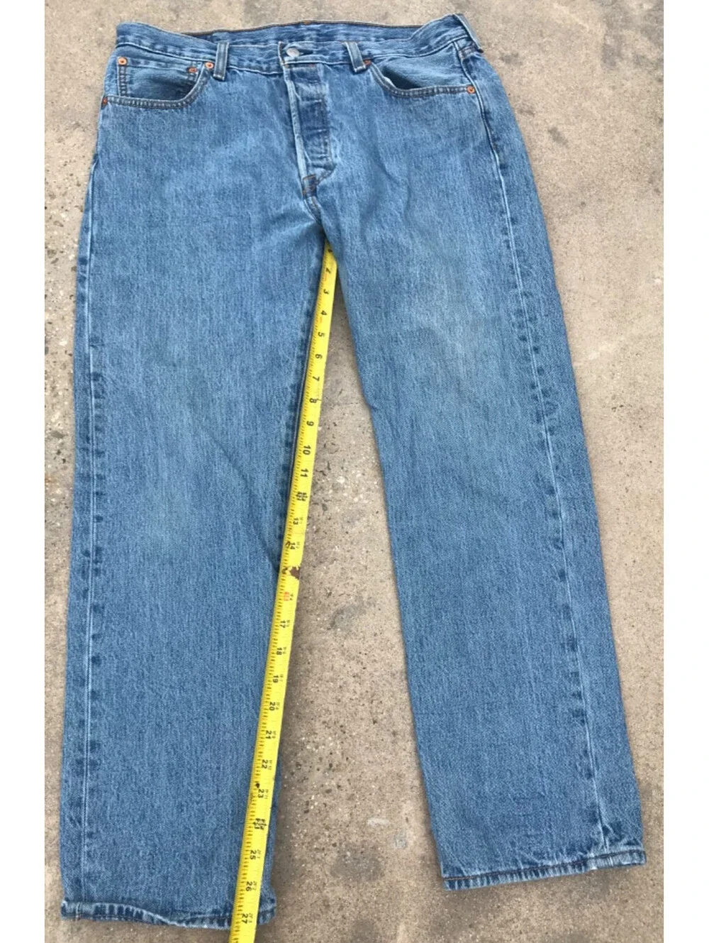 Levis Jeans Mens 34x29 Blue 501 Classic Straight Leg Modern Button Fly Work Pant